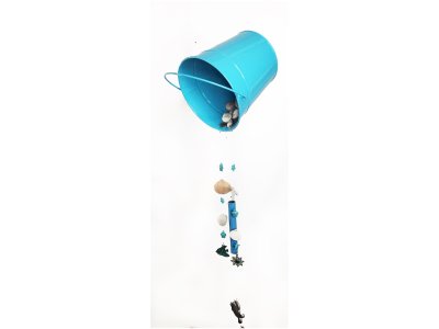 Beach Bucket and Shells Wind Chime