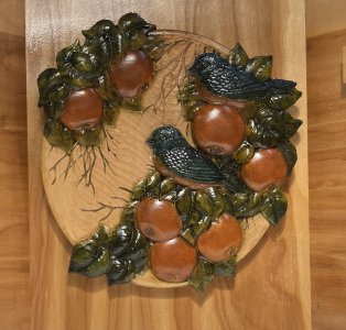 Blue Birds in an Apple Tree