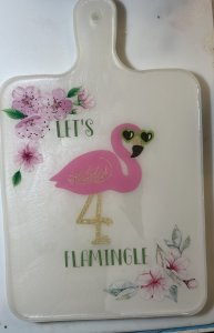 Let's Flamingle - Resin Charcuterie Board