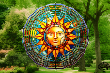 10" Metal Wind Spinner Sun Handmade