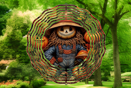 10" Metal Handmade Wind Spinner Fall Scarecrow Handmade