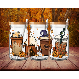 Spooky Sips 16oz Clear Glass Tumbler