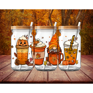 Gnome-tastic Halloween 16oz Clear Glass Tumbler