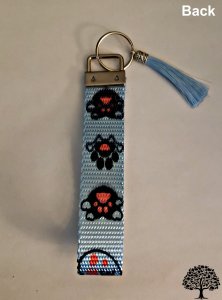 Paw Print Design Key Fob Wristlet Handmade