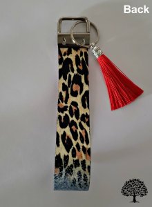 Baseball Design Key Fob Wristlet Handmade