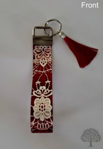 Dog Design Key Fob Wristlet Handmade