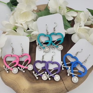 Wooden Stethoscope Earrings by Bubaloo's Art