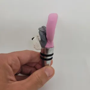 Schnauzer Dog Stainless Steel Wine Bottle Stopper by Bubaloo's Art