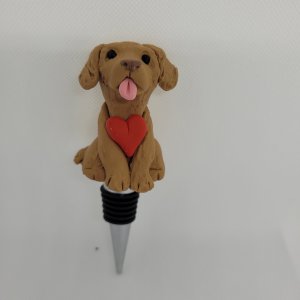 Golden Retriever Dog Wine Bottle Stopper by Bubaloo's Art