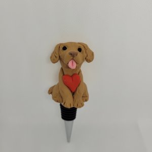 Golden Retriever Dog Wine Bottle Stopper by Bubaloo's Art