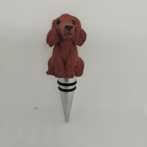 Irish Setter Dog Stainless Steel Wine Bottle Stopper by Bubaloo's Art