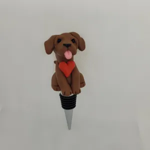 Chocolate Lab Dog Wine Bottle Stopper by Bubaloo's Art