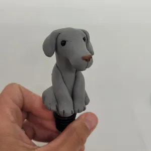 Weimaraner Dog Wine Bottle Stopper by Bubaloo's Art