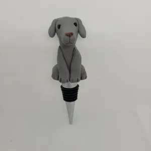 Weimaraner Dog Wine Bottle Stopper by Bubaloo's Art
