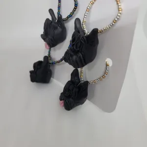 Set of 4 Hand Sculpted Polymer Clay Scottie, Scottish Terrier Dog Wine Glass Charms by Bubaloo's Art