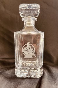 Soldier Laser Engraved Glass Decanter 26 oz