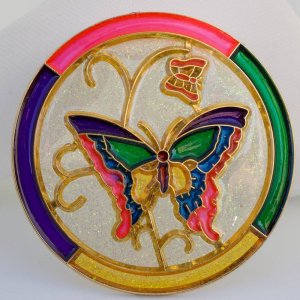 Round Multicolored Butterfly Nightlight