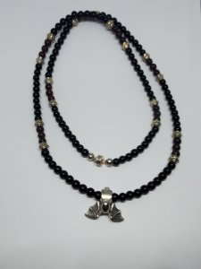 The Bat Onyx and Jasper Necklace