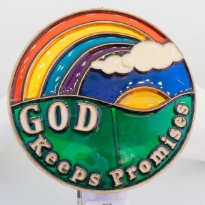 Beautiful Rainbow Nightlight with the reminder "God Keeps Promises"