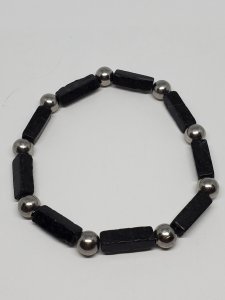 Hypersthene and Stainless Steel Bracelet