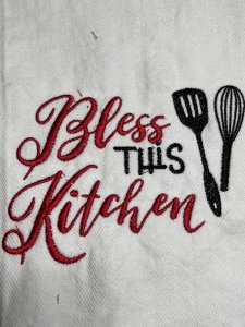 kitchen towel, embroidered