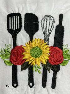 kitchen towels, embroidered