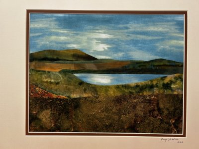 Mirror Lake - Original Fabric Landscape Art