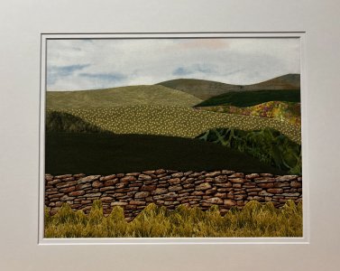 The Garden Wall - Original Fabric Landscape Art