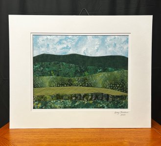 Summer Farm - Original Fabric Landscape Art