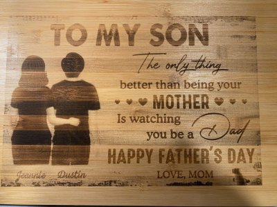 Laser Engraving - can Engrave on most any Surface with a design or saying. Design will never fade or get worn out - Burnt into the surface, will also have a top-coat of Sealant.