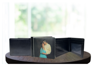 Single sided custom designed wallet