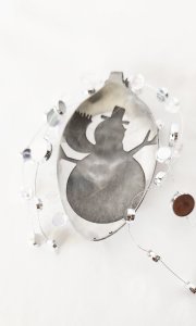 Upcycled Spoon Holiday Ornaments, Charms, and Decor: Etched Snowman