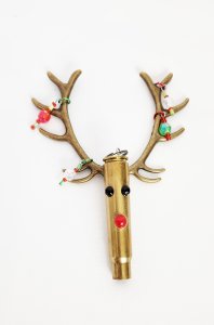 Bullet Casing Deer Charm, Ornament, Decor