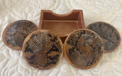 Resin Coaster Set - Snakeskin Design