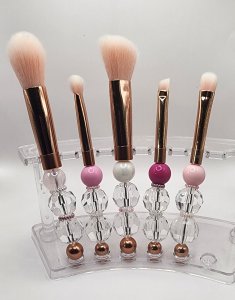 Rose Gold and Pink Makeup Brush Set