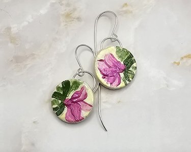 Tropical Flower Air Dry Clay Earrings