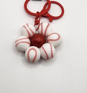 Printed Bead Flower Keychain