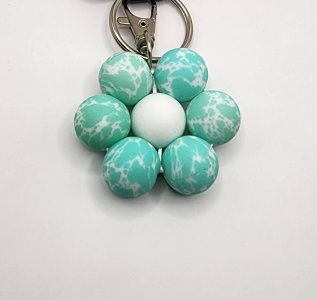 Printed Bead Flower Keychain