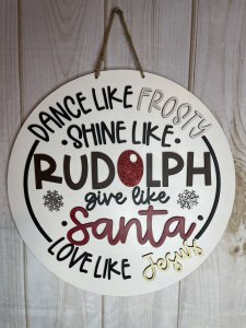 Dance Like Frosty Wood Christmas Door Hanger