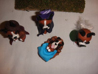 Boxer Dog Clay Nativity Set by Bubaloo's Art