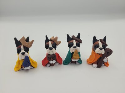 Boxer Clay Nativity Set Extra Pieces 3 Wiseman and Shepard