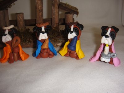 Boxer Clay Nativity Set Extra Pieces 3 Wiseman and Shepard