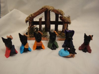 Scottie Clay Nativity Set Extra Pieces 3 Wiseman and Shepard