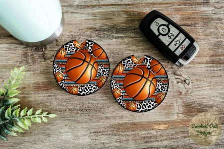 Basketball Ceramic Car Truck Coasters Handmade