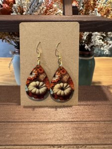 Floral Pumpkin Earrings