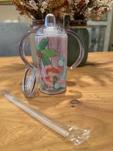 Dinosaur convertible sippy cup to kids' tumbler with straw