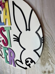 Happy Easter Bunny Wood Door Hanger