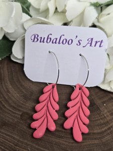 Whimsical Leaf Clay Light Weight Clay Earrings by Bubaloo's Art