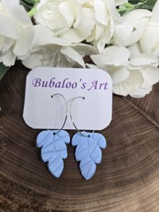 Fun Colorful Clay Leaf Earrings by Bubaloo's Art