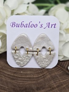 Triangle Polymer Clay Stud, Dangle Earrings by Bubaloo's Art